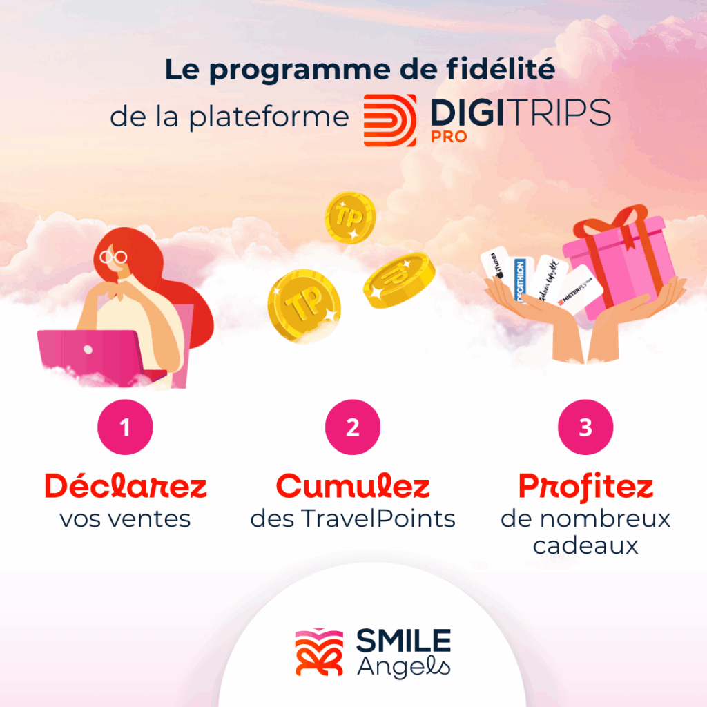 Programme de fidélité DIGITRIPS Pro pour agents de voyage Smile Angels